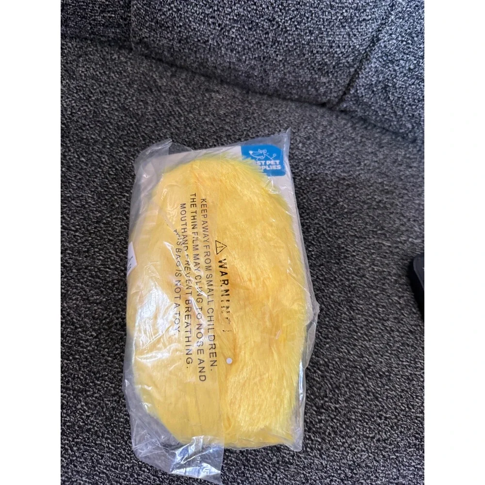 Best Pet Supplies Crinkle Duck Plush Dog Toy Yellow‎ Stuffing Free PT332